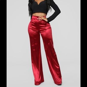 Red fashion nova flare pants